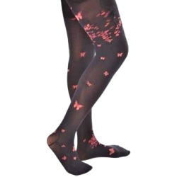 Collant noir papillons gris – Berthe aux grands pieds