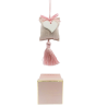 Coussin à Parfumer rose avec cœur en plâtre – Atelier Catherine Masson