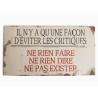 Carte Expression "Il n'y a qu'une façon d'éviter les critiques"