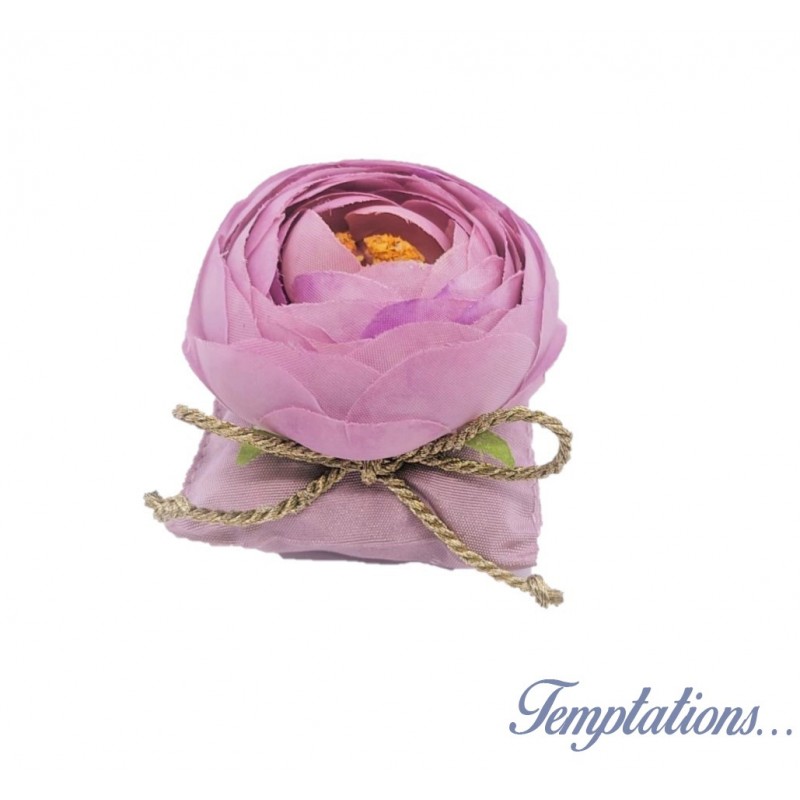Coussin fleur à parfumer parme – Atelier Catherine Masson