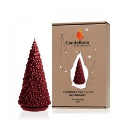 Bougie Sapin Noël Rouge Metal - Candellana