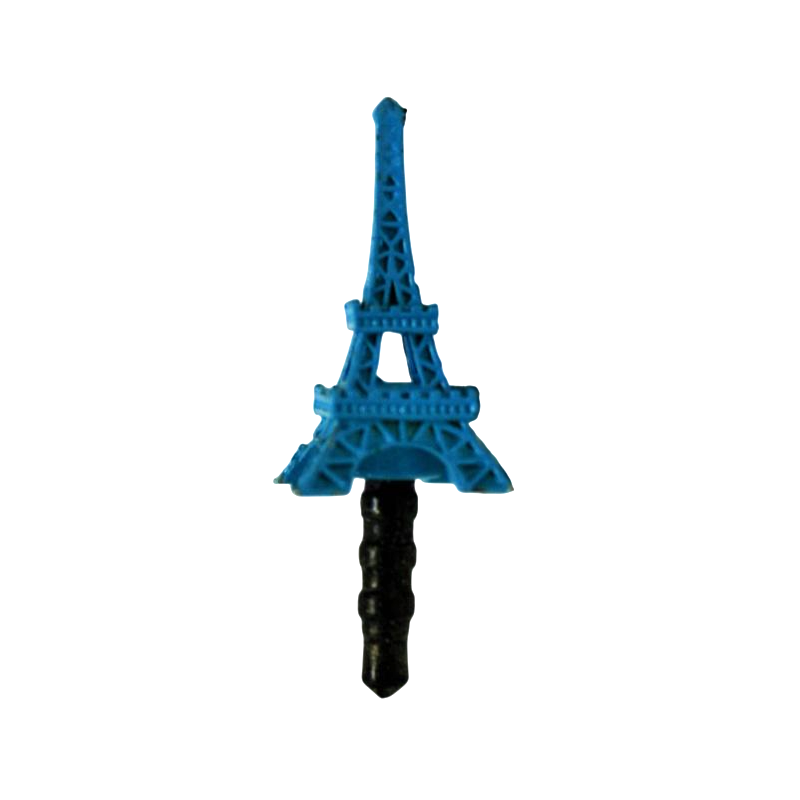 Bouchon anti- poussière pour prise jack mini Tour Eiffel Bleue