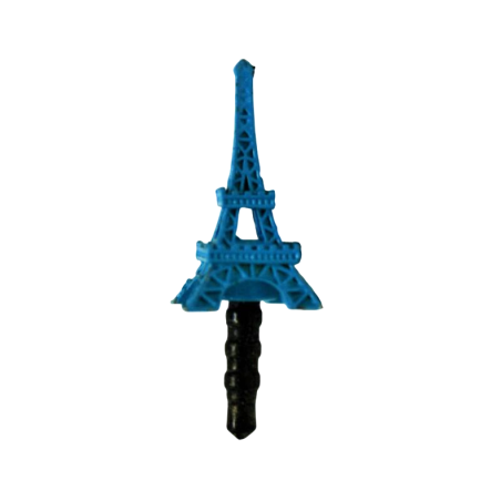 Bouchon anti- poussière pour prise jack mini Tour Eiffel Bleue