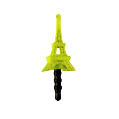 Bouchon anti- poussière pour prise jack mini Tour Eiffel jaune