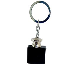 Porte-clés bouteille de parfum noire