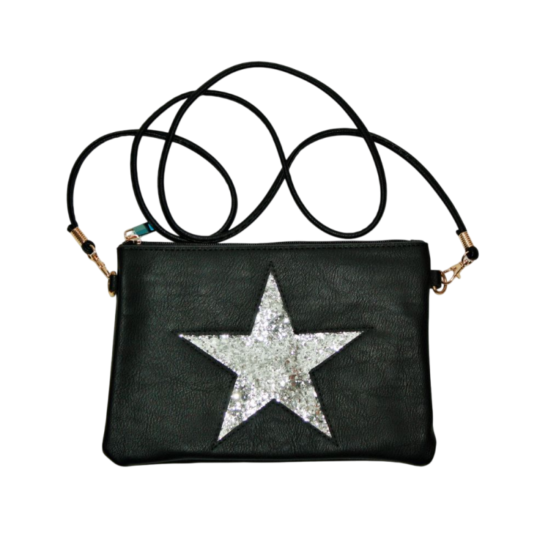 Pochette Noire avec étoile pailletée