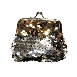 Porte-monnaie sequin or/argent