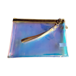 Pochette plate irisé argent
