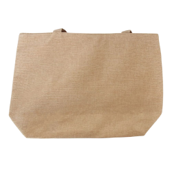 Sac de plage en toile de jute imprimé flamant oror ou argent.