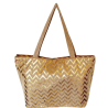 Sac de plage en toile de jute  imprimé zigzag or
