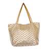 Sac de plage en toile de jute imprimé zigzag Argent