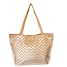 Sac de plage en toile de jute imprimé zigzag Argent