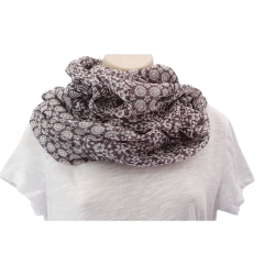 Foulard ou paréo imprimé fleurs 2 tons gris Création Palm