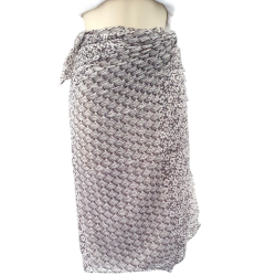 Foulard ou paréo imprimé fleurs 2 tons gris Création Palm