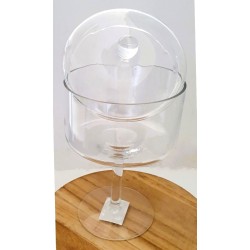 Bonbonnière en verre sur pied