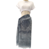 Foulard imprimé gris bleu Création Palm