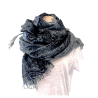 Foulard imprimé gris bleu Création Palm