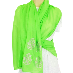 Foulard vert avec motifs 4 Mains de Fatma