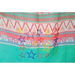 Foulard avec imprimé géométrique et étoiles en strass  - Création Palm