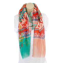 Foulard avec imprimé géométrique et étoiles en strass  - Création Palm
