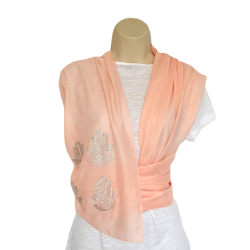 Foulard Saumon avec motifs 4 Mains de Fatma