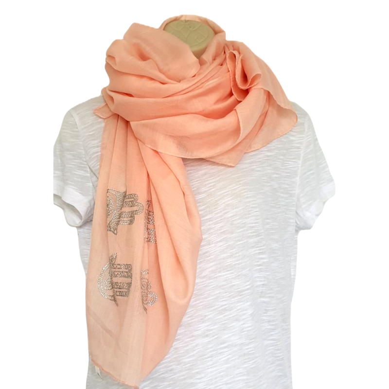 Foulard Saumon avec motifs 4 Mains de Fatma