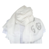 Foulard Blanc 4 Symboles de Paix en Strass