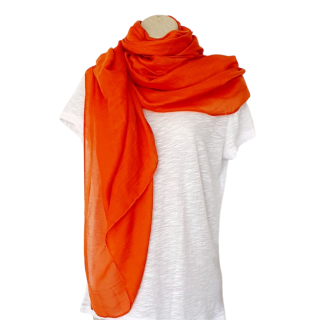 Foulard uni rouille Creation palme