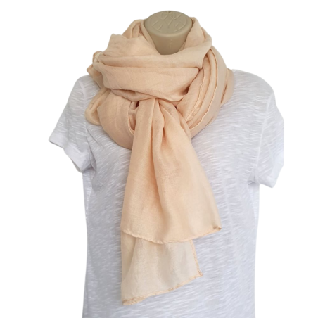 Foulard uni beige Creation palme