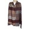 Écharpe Tons marron, ocre et gris Motif Géométrique