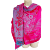 Écharpe Framboise et Turquoise Motif Floral