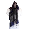 Écharpe Bleue et grise Motif Arabesques