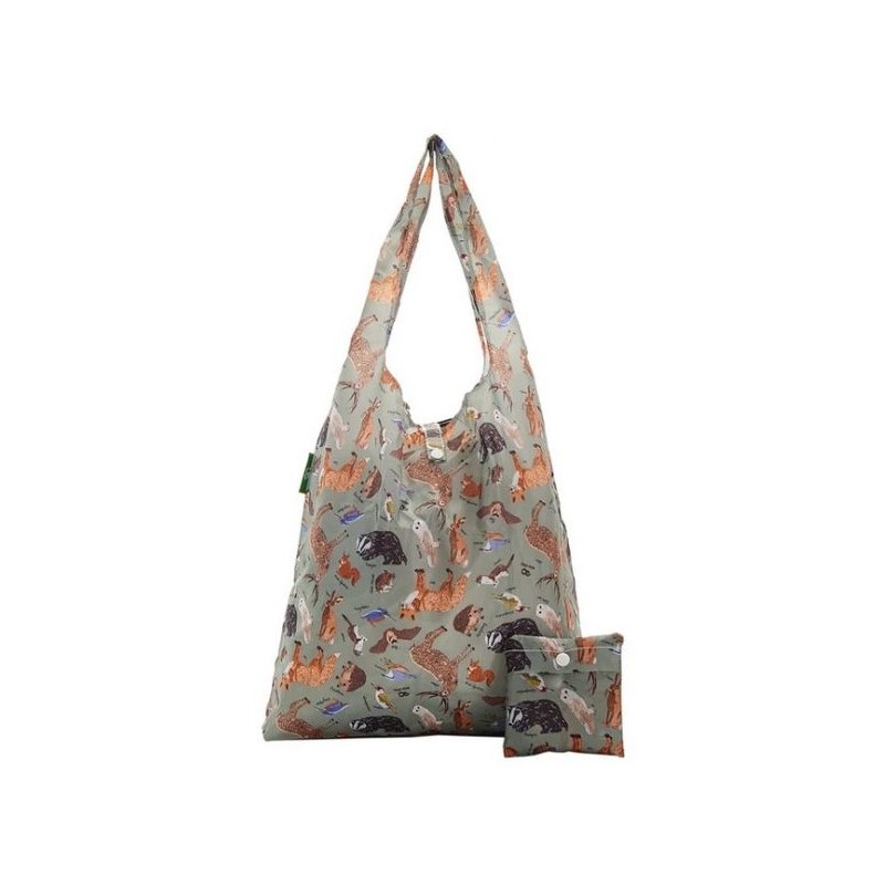 Sac cabas pliable vert Animaux de la foret – Eco Chic