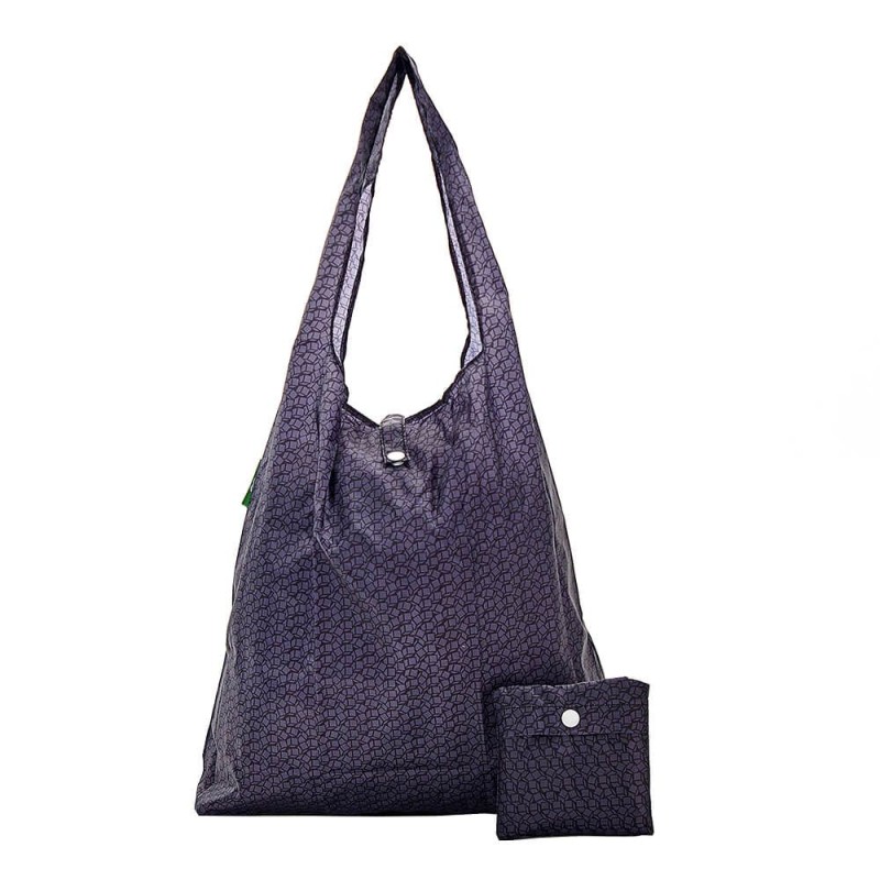 Sac cabas pliable noir "Cubes" – Eco Chic
