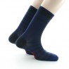 Chaussettes rayées asymétriques Anthracite et Bleu