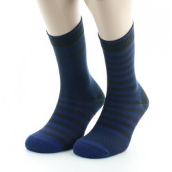 Chaussettes rayées asymétriques Anthracite et Bleu