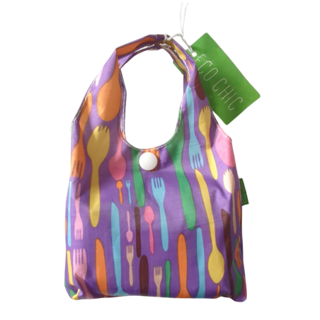 Sac cabas pliable Violet "Couverts" – Eco Chic