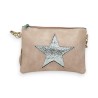 Pochette beige avec étoile pailletée