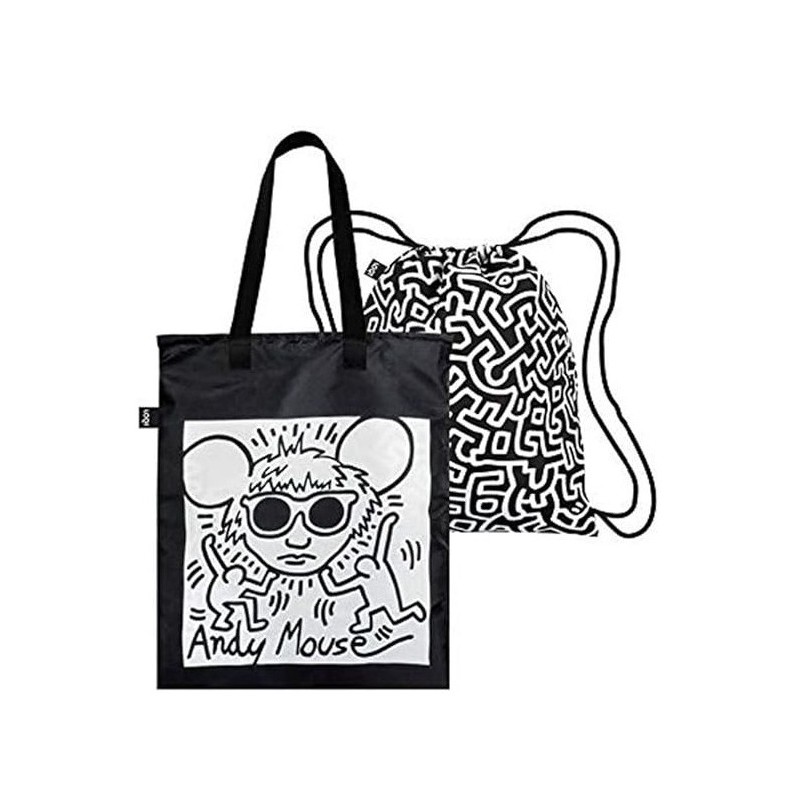 Sac à dos/cabas réversible LOQI  " Andy Mouse et Untitled" KEITH HARING