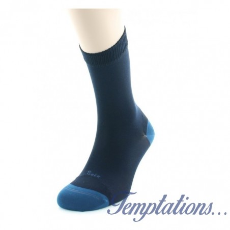 CHAUSSETTES HOMME SOIE BLEU - BERTHE AUX GRANDS PIEDS BABOS.6