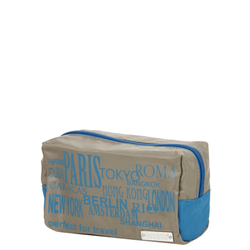 Trousse Cute Pouch Coaban Taupe/Bleu