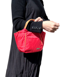 Petit Sac trapèze "Bonbon" Coaban Bleu réversible Gris