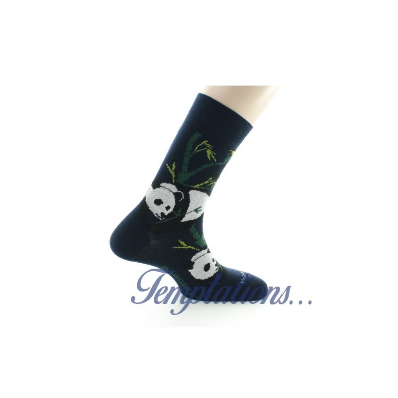 Chaussettes Panda marine Dagobert à l’envers