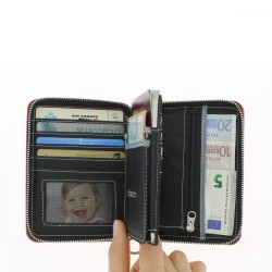 ÖGON Smart Wallets orange Portefeuille femme en aluminium matelassé