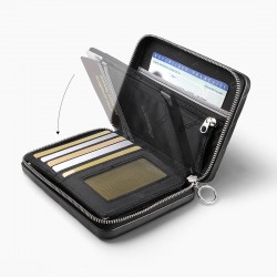 ÖGON Smart Wallets Silver Portefeuille femme en aluminium matelassé format passeport