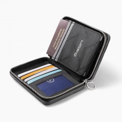 ÖGON Smart Wallets Silver Portefeuille femme en aluminium matelassé format passeport