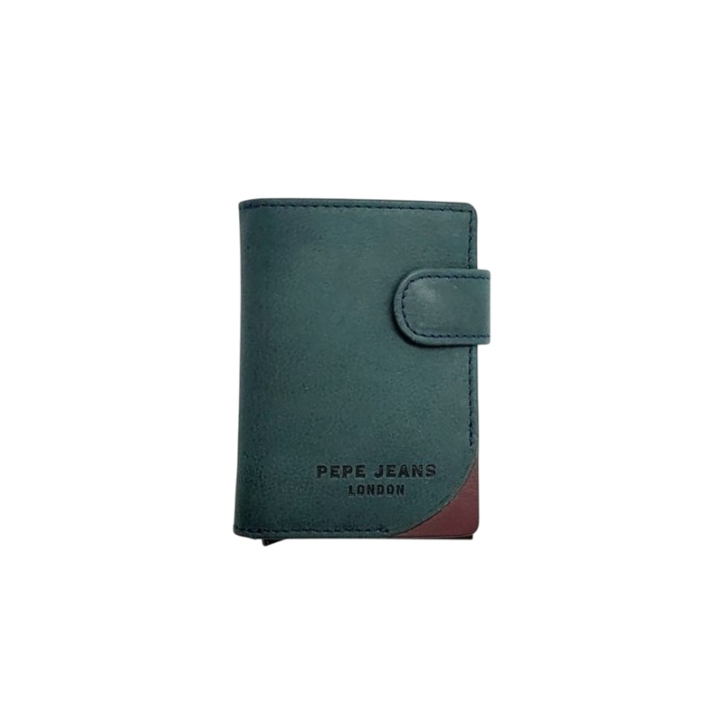 Porte-cartes vertical Arrow bicolor vert/bordeaux - Pepe Jeans
