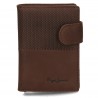 Porte-cartes marron vertical en cuir Half - Pepe Jeans