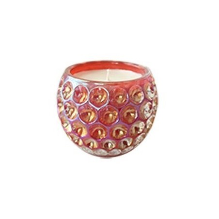 Bougie Opaline verre perlé rouge