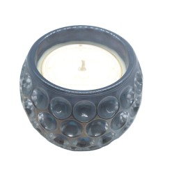 Bougie Opaline verre perlé gris